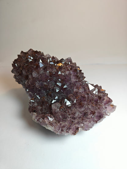 Amethyst Druzy Stalactite Cluster with Goethite Inclusions
