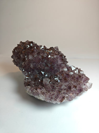 Amethyst Druzy Stalactite Cluster with Goethite Inclusions