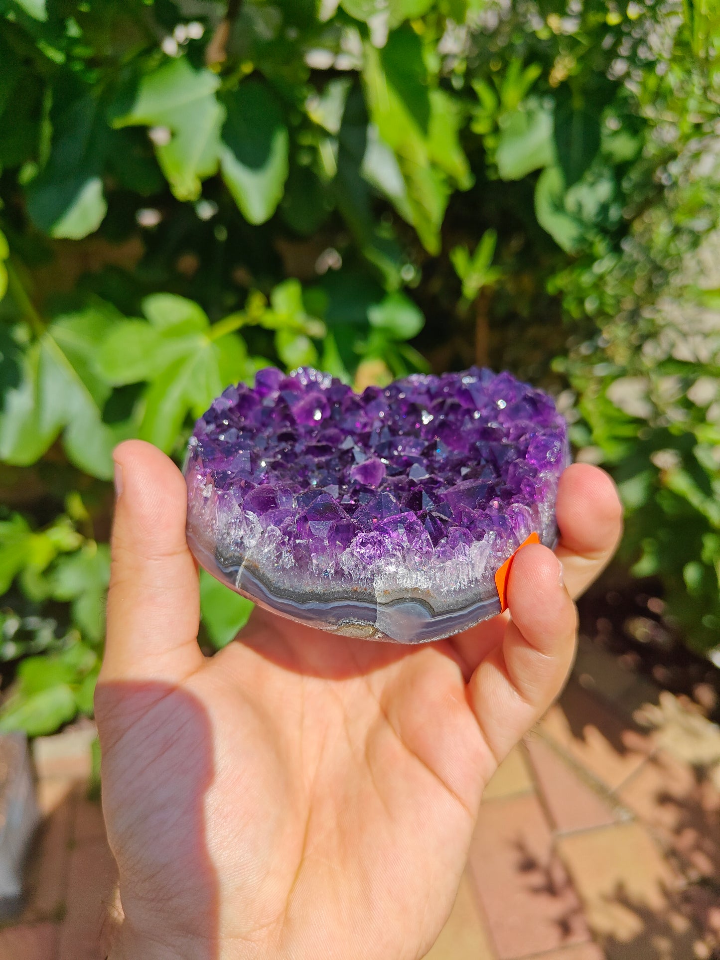 EXTRA Uruguayan Amethyst Heart 10 x 9 x 2 cm 0.466 kg