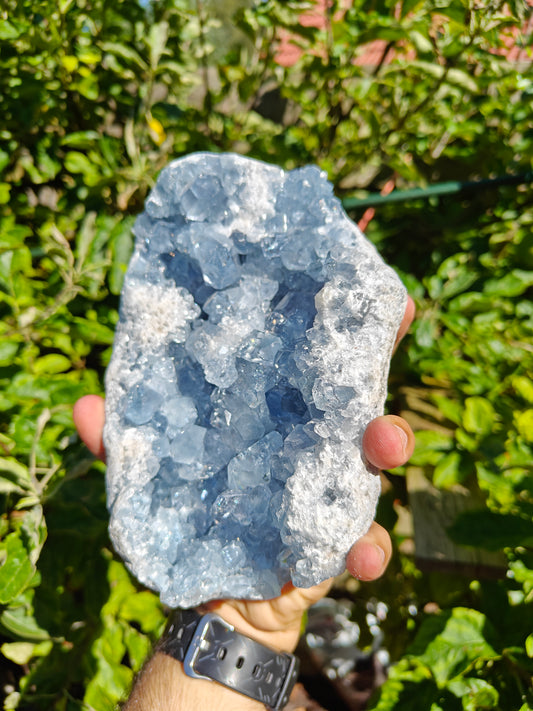 Grote Celestien Cluster uit Madagascar 18 x 14 x 7 cm 2.8 kg