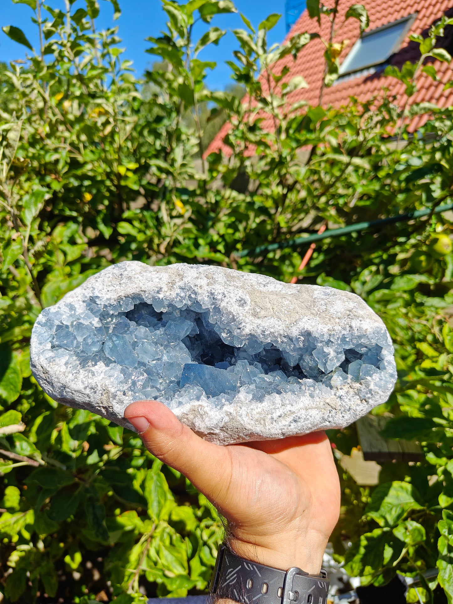 Grote Celestien Cluster uit Madagascar 22 x 12 x 9 cm 3.7kg