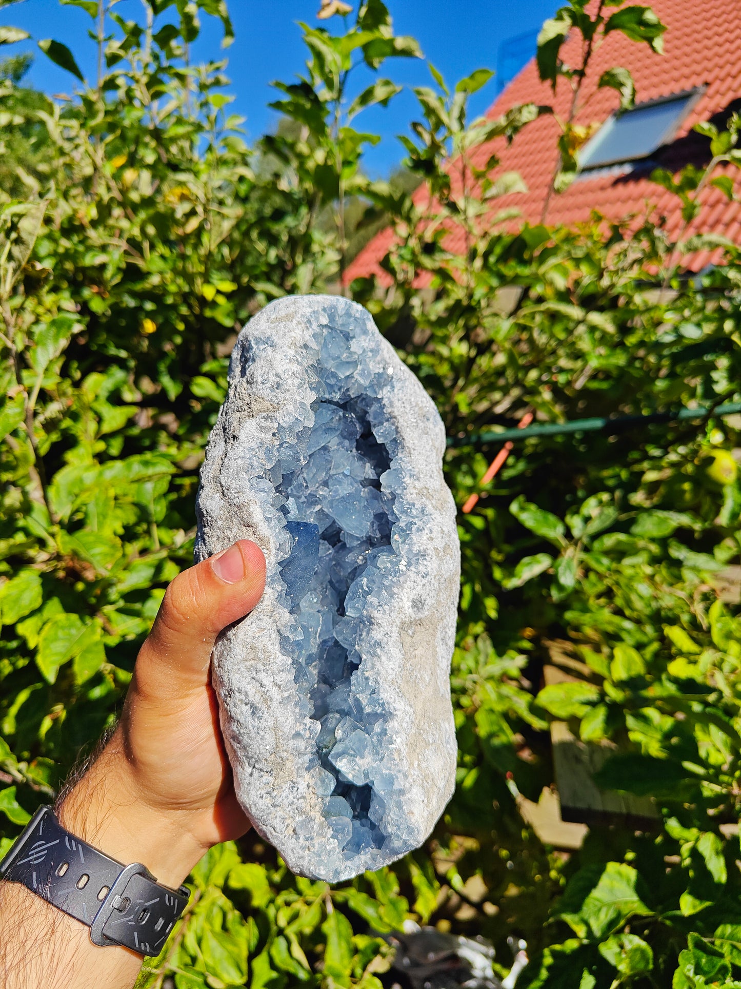 Grote Celestien Cluster uit Madagascar 22 x 12 x 9 cm 3.7kg