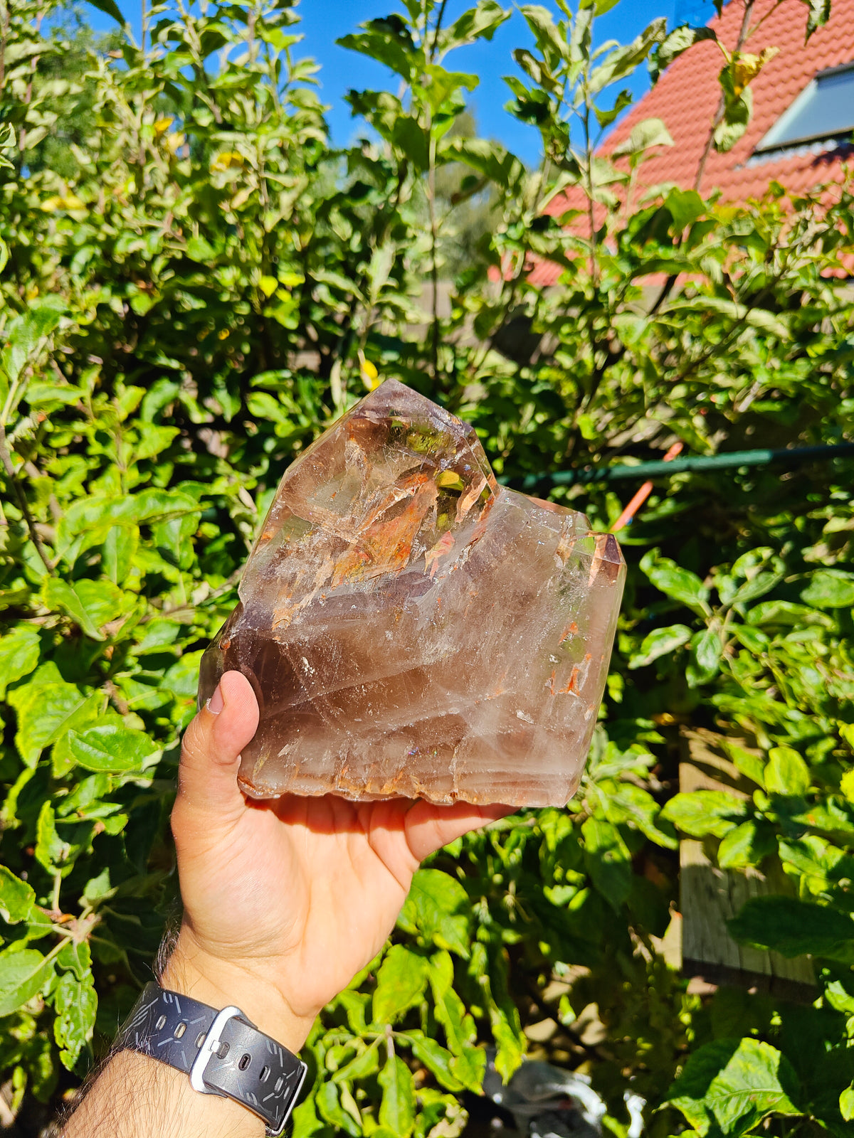 Grote Rookkwarts Punt uit Madagascar 16 x 16 x 9 cm 2.4 kg