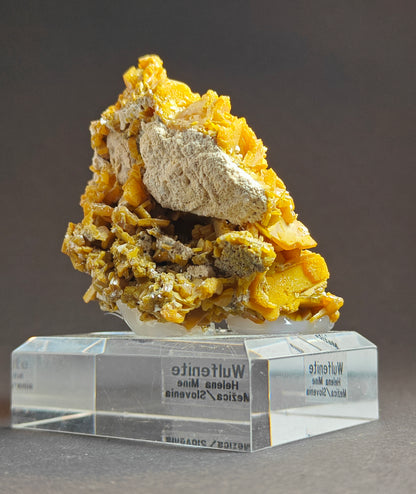 Prachtig Wulfenite-exemplaar uit de Helena-mijn, Mezica, Slovenië