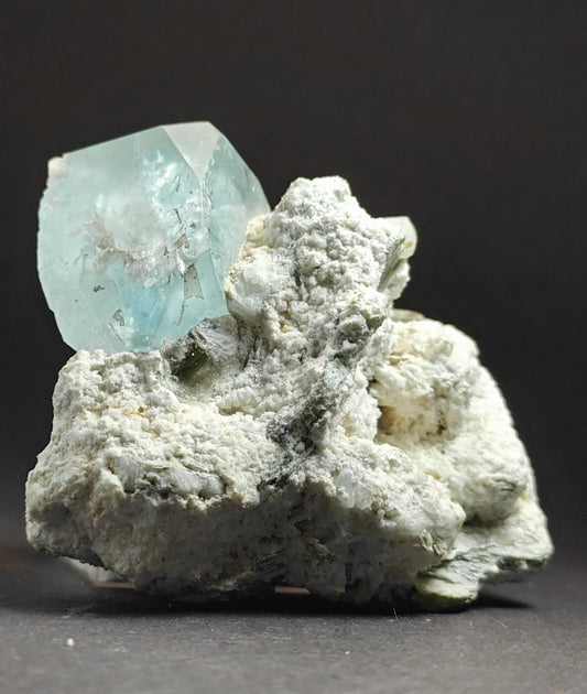 Rare Aquamarine Specimen with Apatite and Muscovite on Matrix