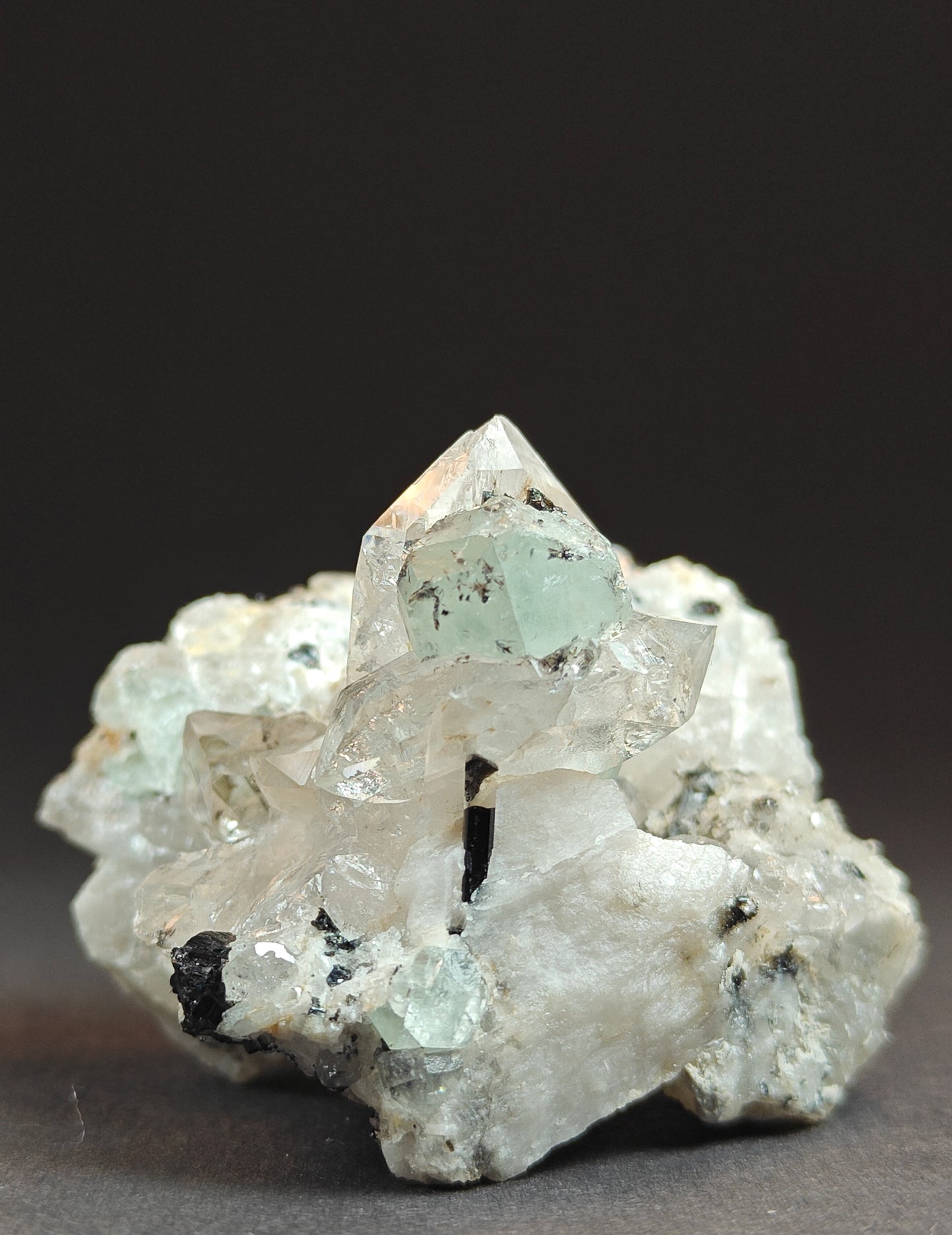 Stunning Quartz with Aquamarine, Schorl, and Topaz Combination from Pakistan – 66 Grams