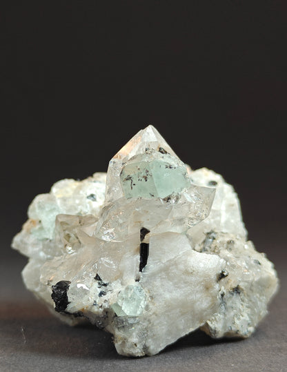 Stunning Quartz with Aquamarine, Schorl, and Topaz Combination from Pakistan – 66 Grams