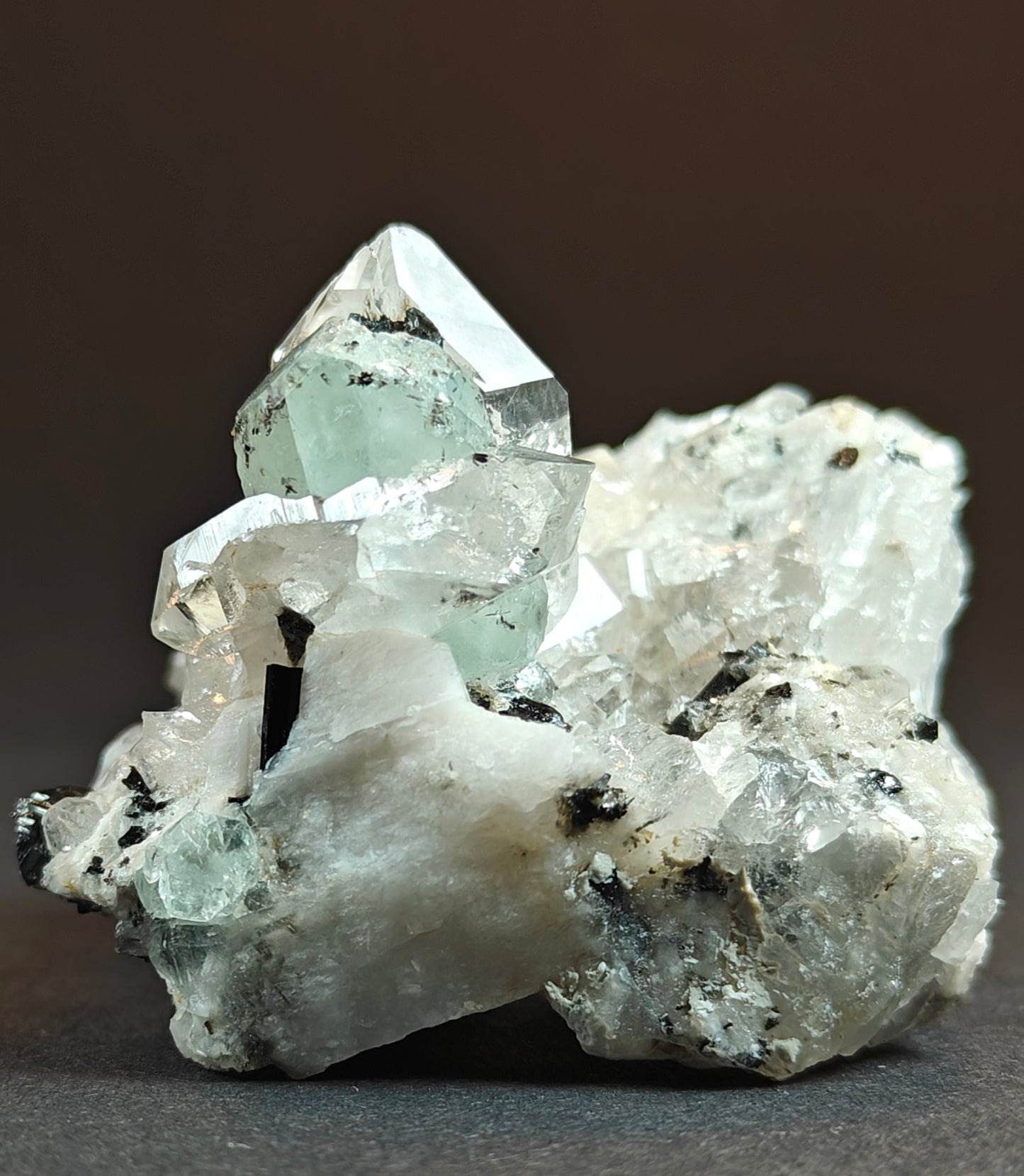 Stunning Quartz with Aquamarine, Schorl, and Topaz Combination from Pakistan – 66 Grams