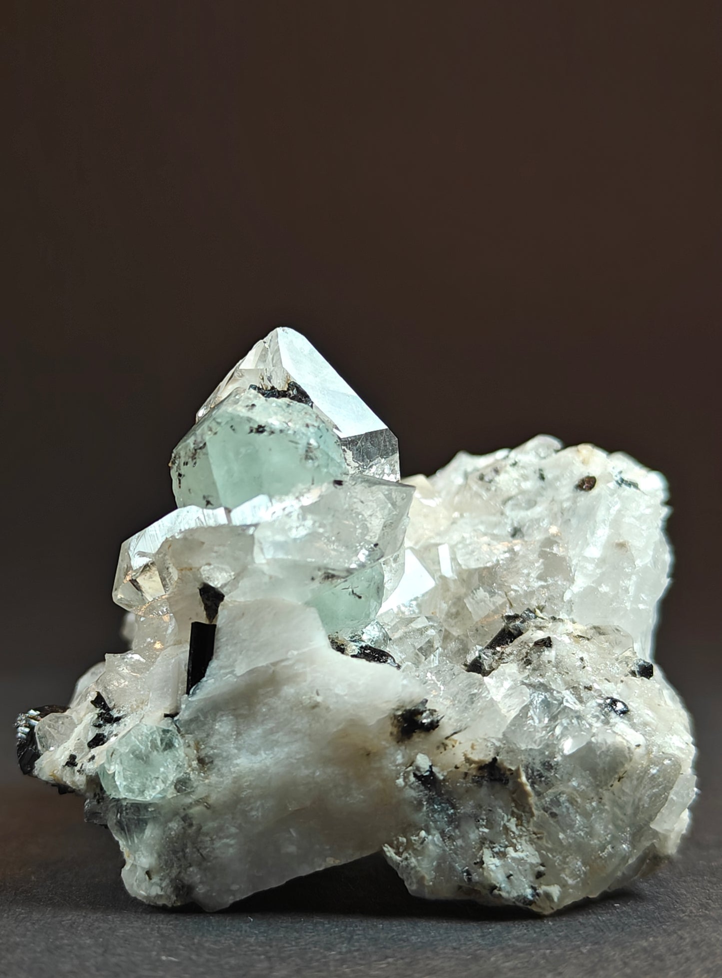 Stunning Quartz with Aquamarine, Schorl, and Topaz Combination from Pakistan – 66 Grams