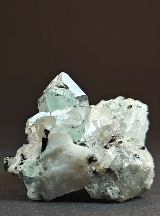 Stunning Quartz with Aquamarine, Schorl, and Topaz Combination from Pakistan – 66 Grams