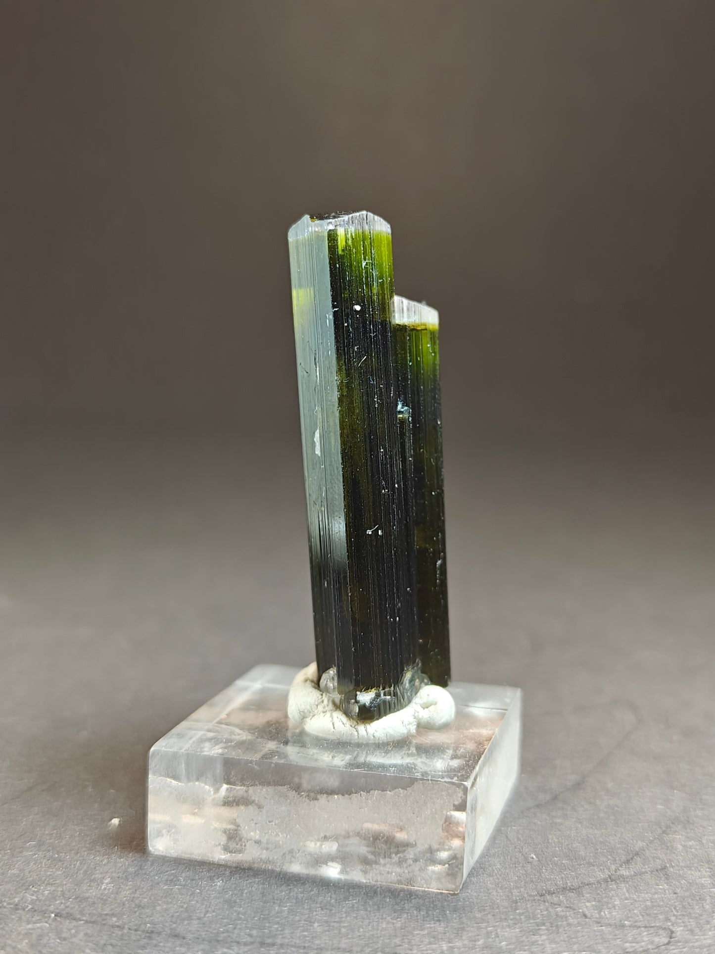 Black-Green Tourmaline with White Cap and Albite – 30 Grams