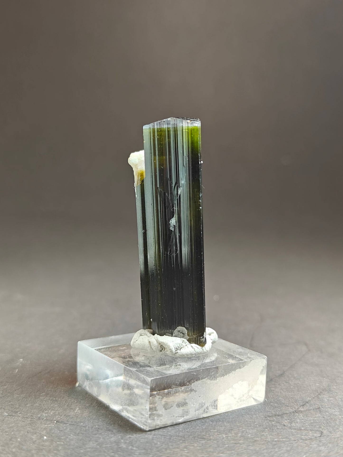 Black-Green Tourmaline with White Cap and Albite – 30 Grams