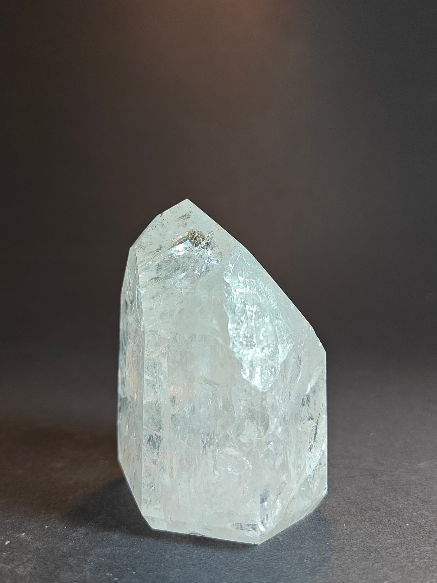Polished Carved White Quartz Tower from Brazil - 354 grams