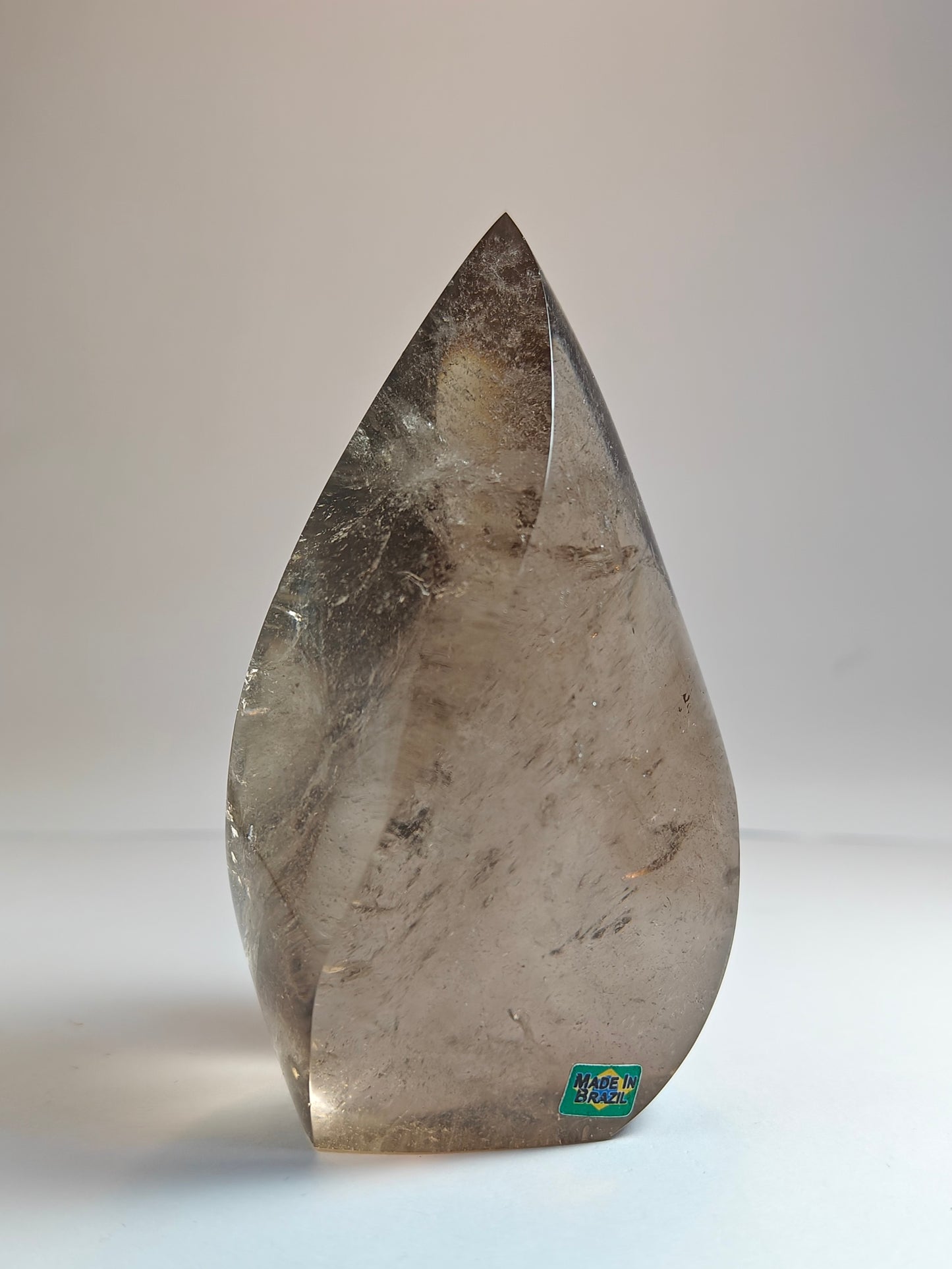 Polished Smokey Quartz Flame from Brazil - 315 grams