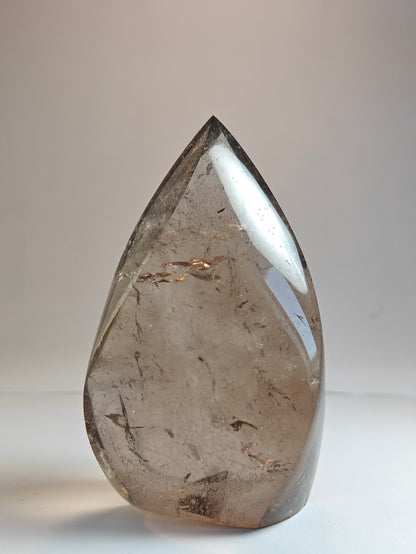 Polished Smokey Quartz Flame from Brazil - 315 grams
