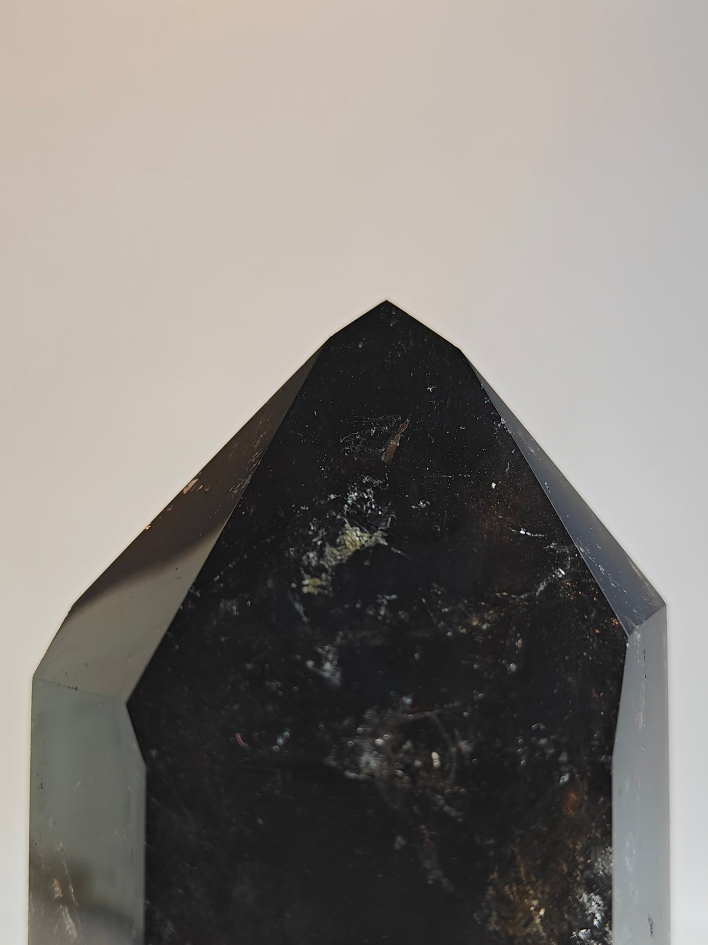 Polished Carved Smokey Quartz Tower - 380 grams