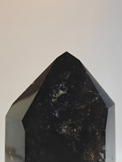 Polished Carved Smokey Quartz Tower - 380 grams