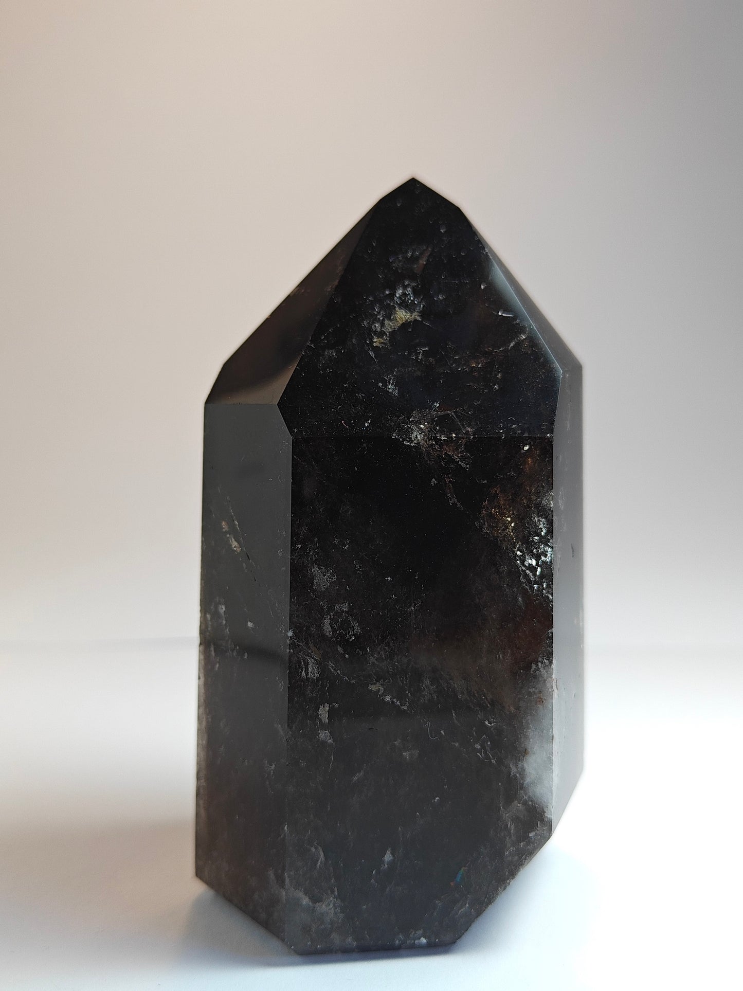Polished Carved Smokey Quartz Tower - 380 grams