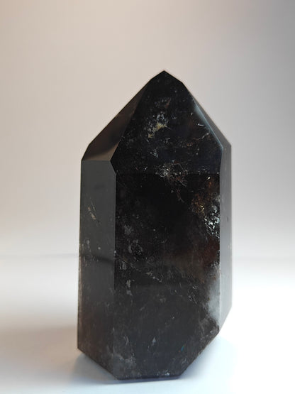 Polished Carved Smokey Quartz Tower - 380 grams