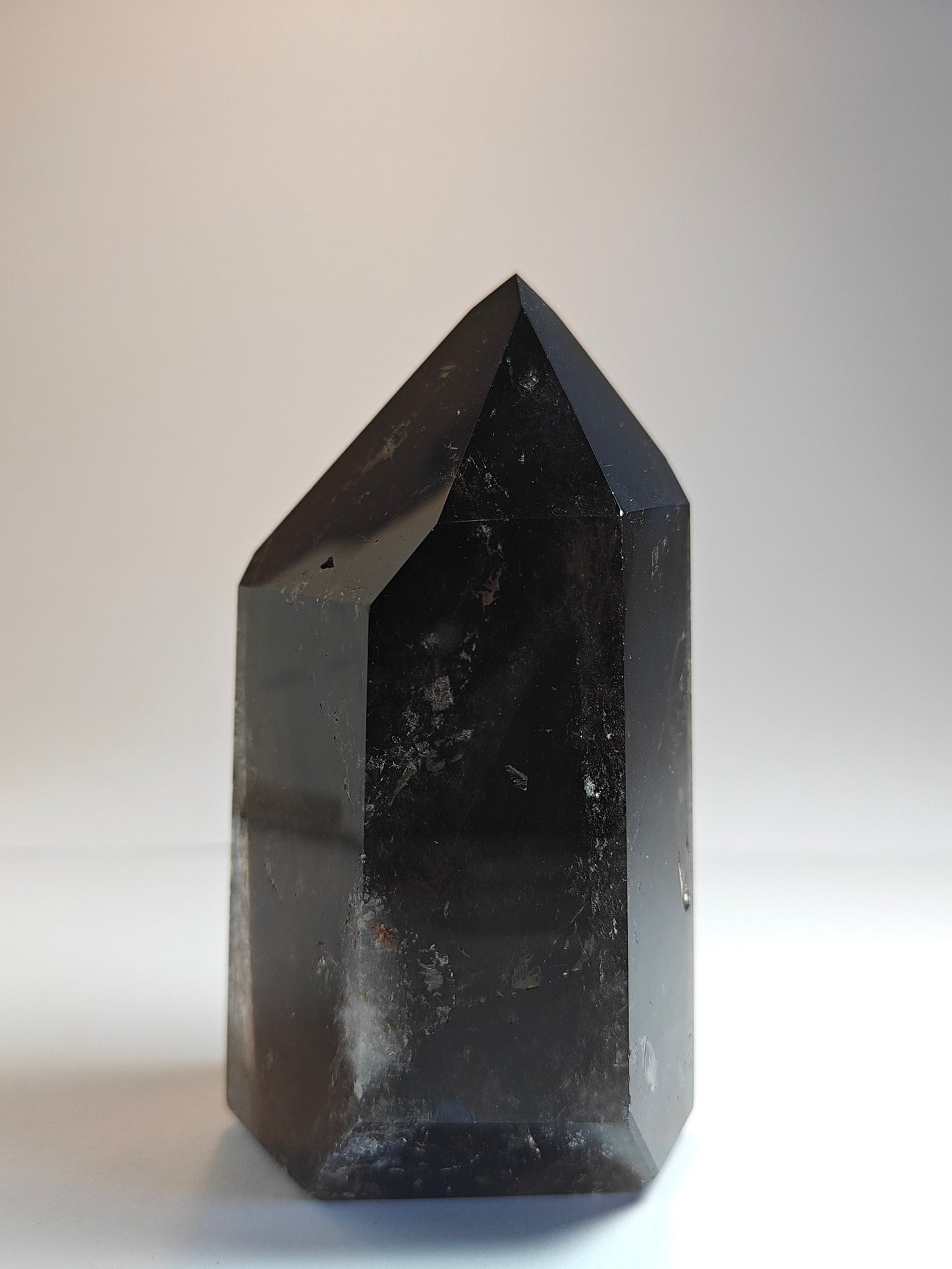 Polished Carved Smokey Quartz Tower - 380 grams