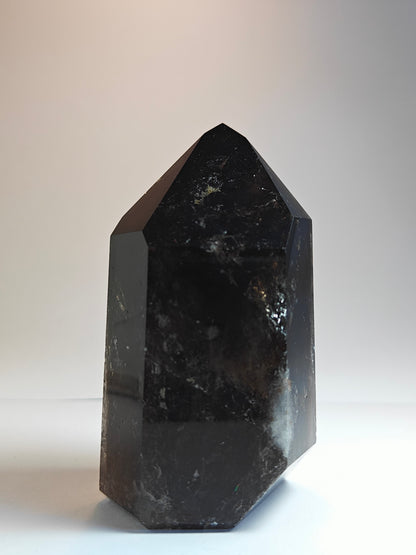 Polished Carved Smokey Quartz Tower - 380 grams
