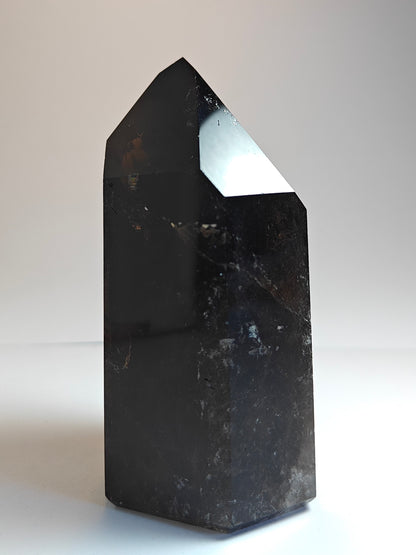 Polished Carved Smokey Quartz Tower - 380 grams