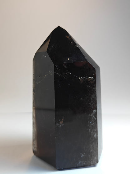 Polished Carved Smokey Quartz Tower - 380 grams