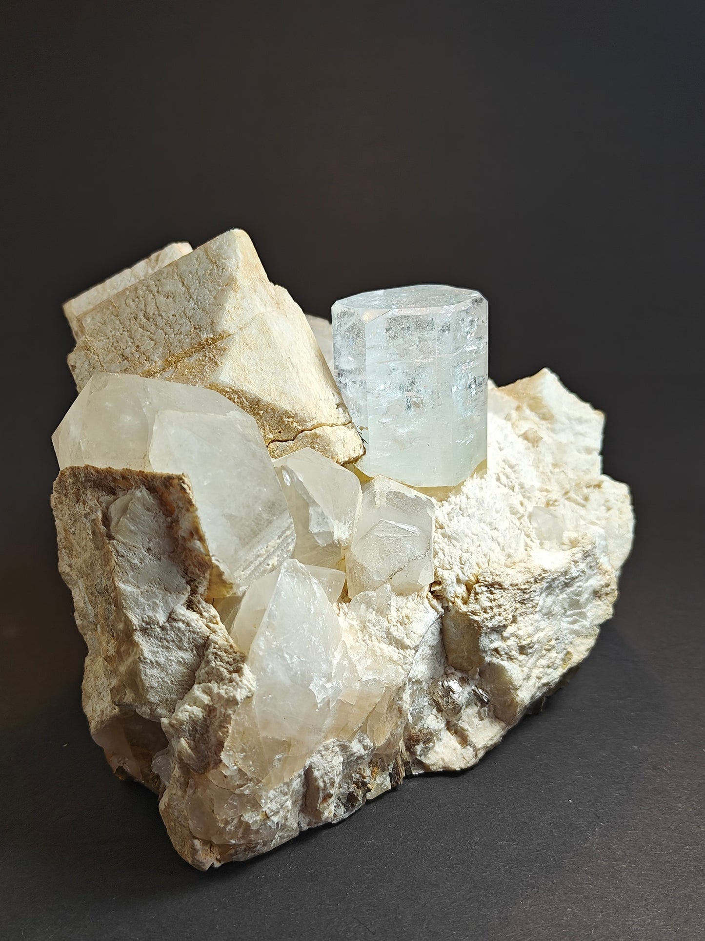 Gorgeous Aquamarine With Quartz and Feldspar