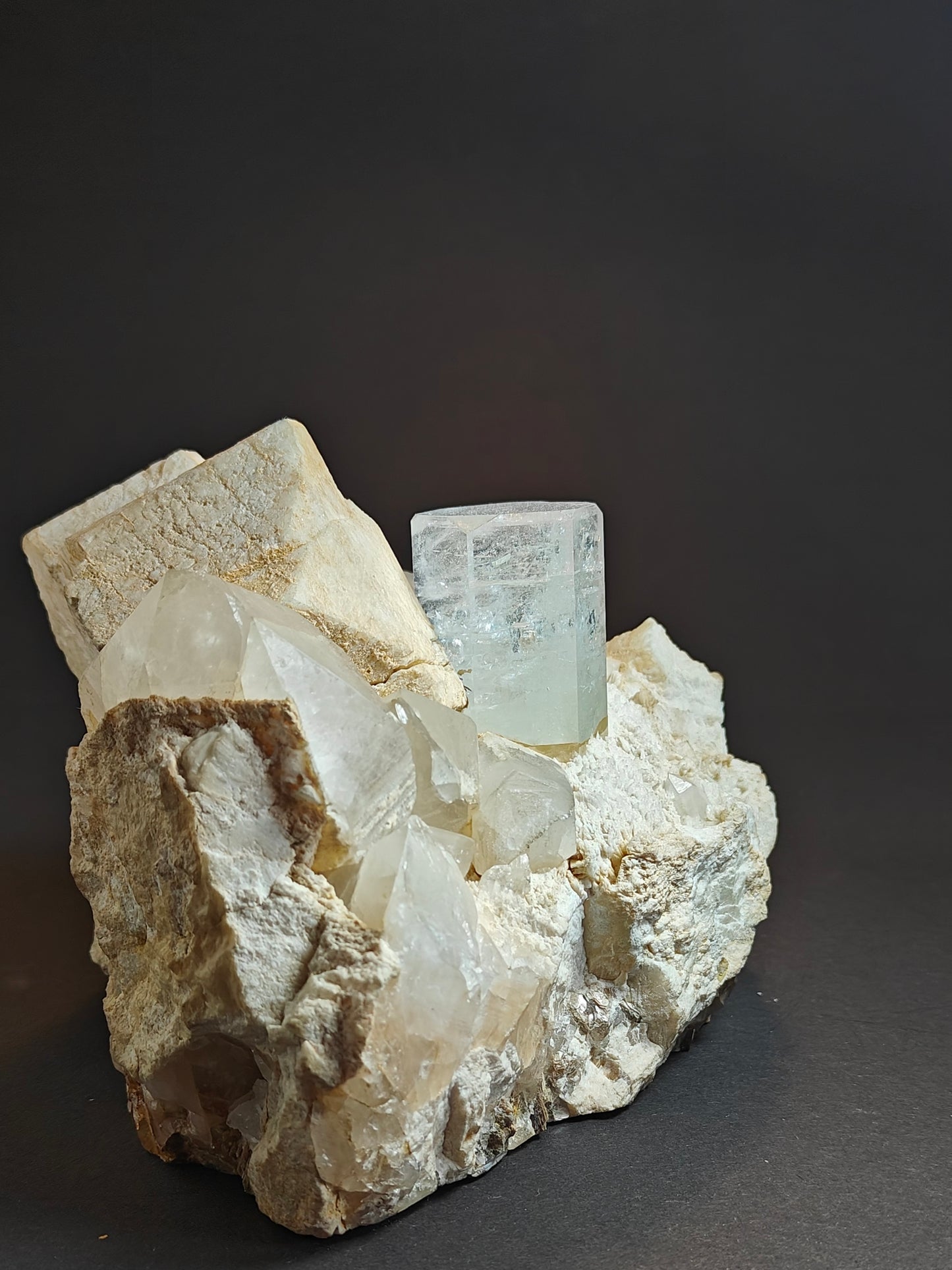 Gorgeous Aquamarine With Quartz and Feldspar