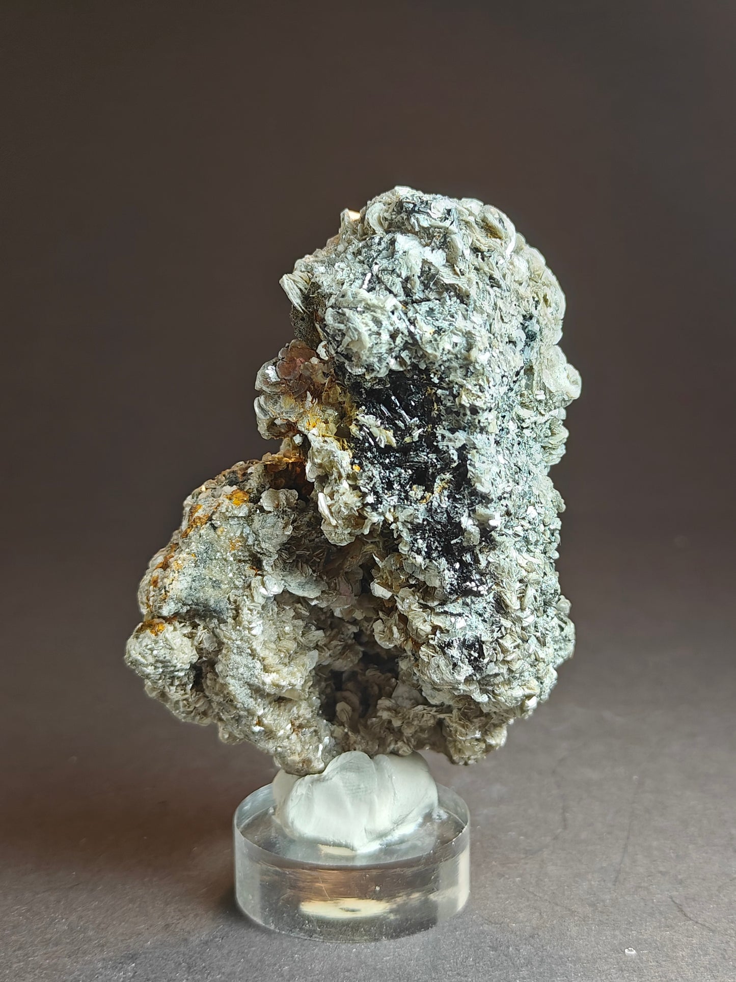 Aquamarine with Schorl Inclusions on Muscovite Matrix – 180 Grams