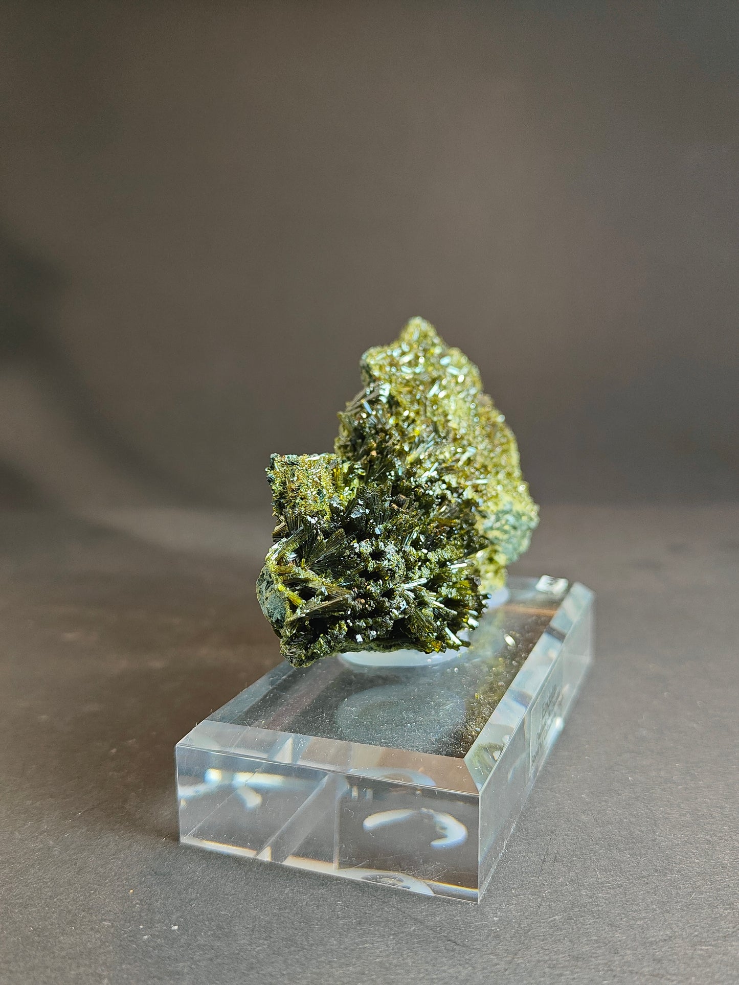 Epidote Specimen from Spain – Display Ready with Acrylic Stand