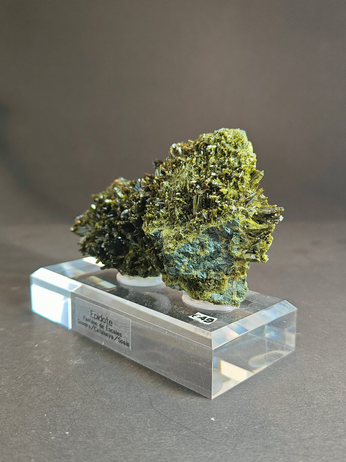 Epidote Specimen from Spain – Display Ready with Acrylic Stand