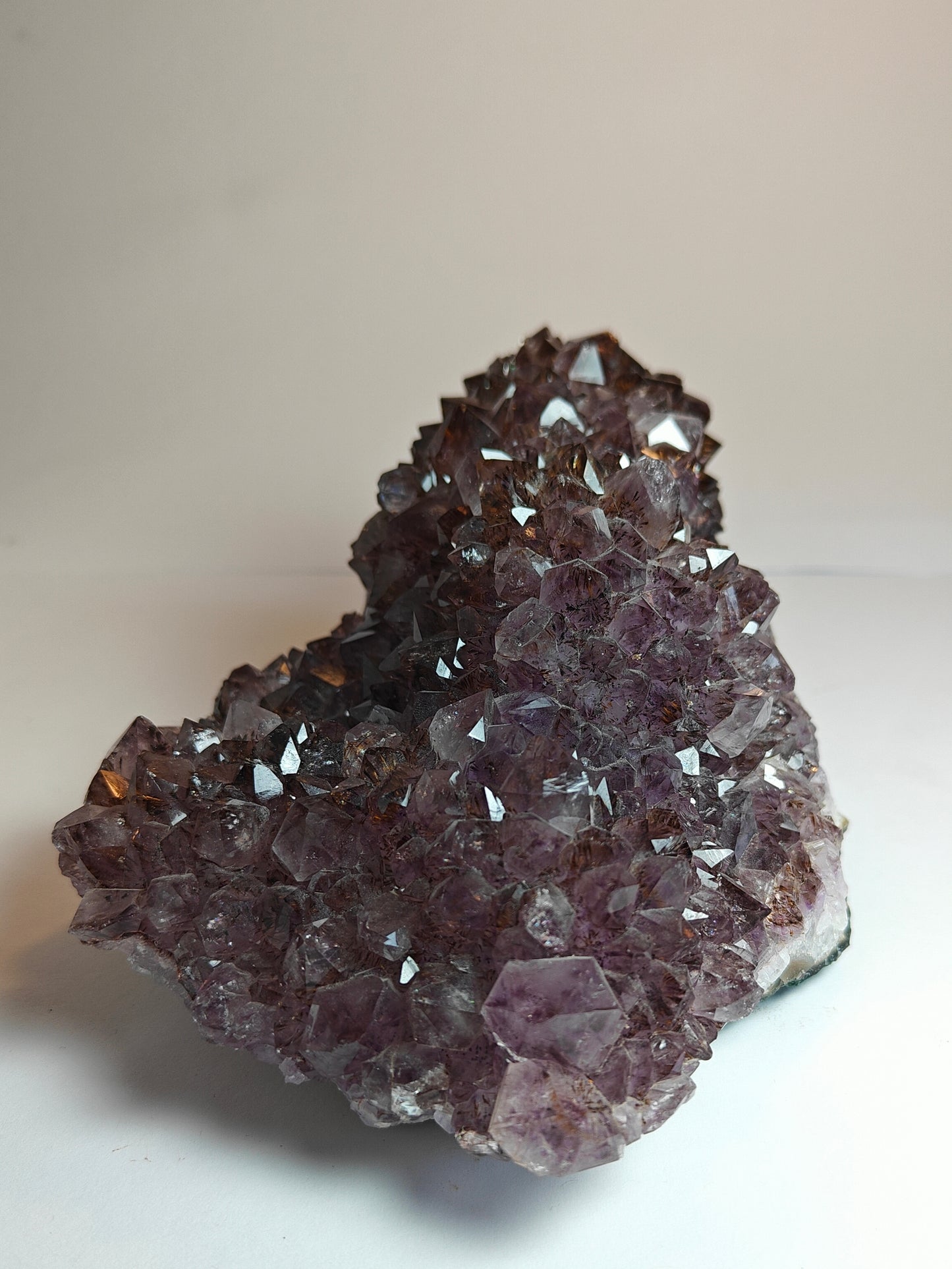 Amethyst Druzy Stalactite Cluster with Goethite Inclusions