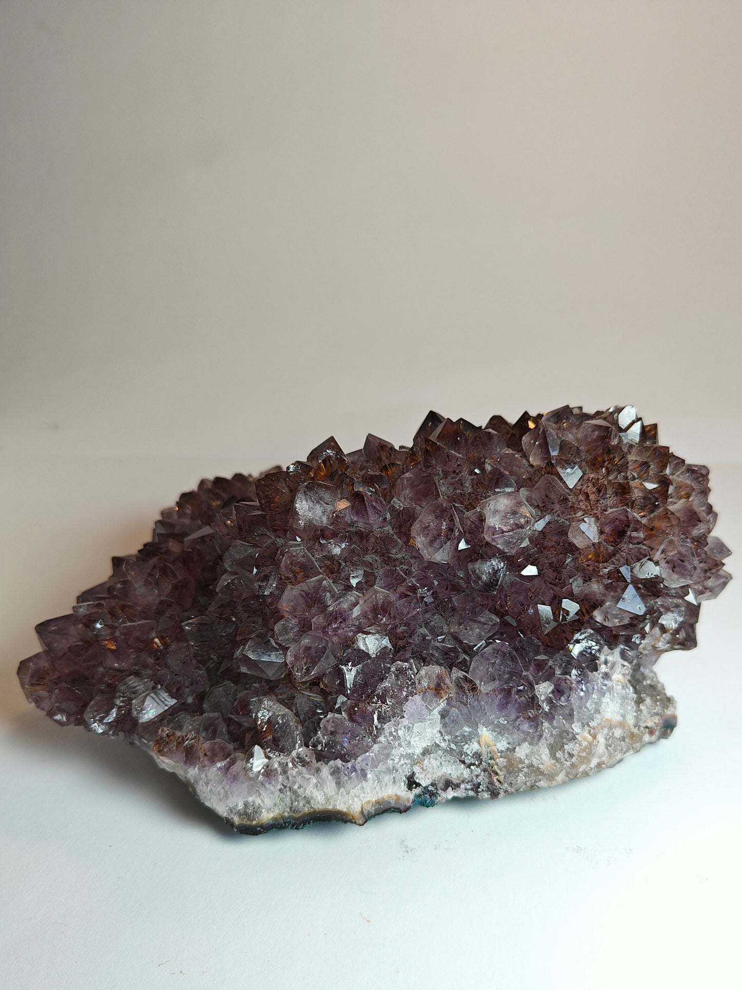 Amethyst Druzy Stalactite Cluster with Goethite Inclusions