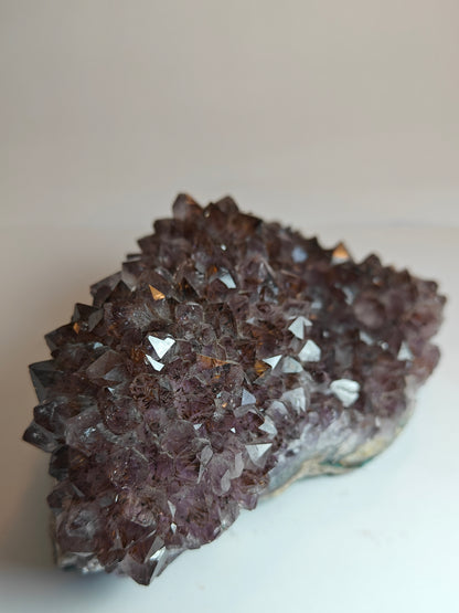 Amethyst Druzy Stalactite Cluster with Goethite Inclusions