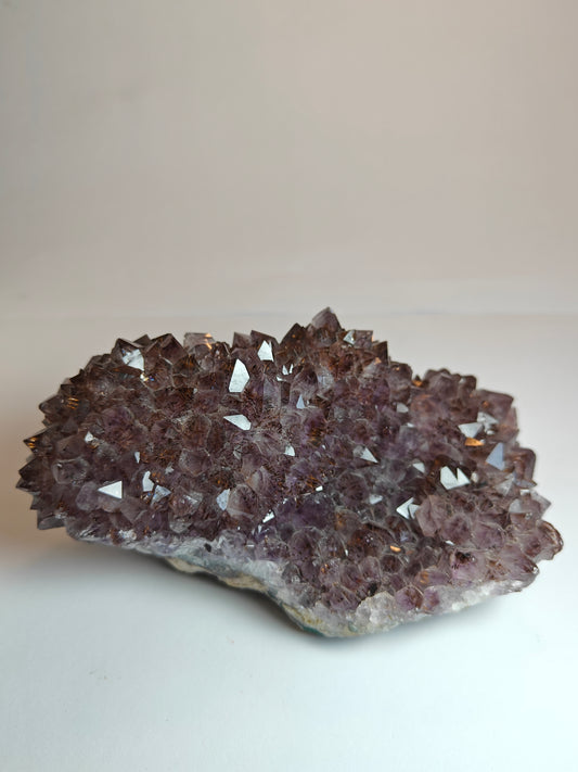 Amethyst Druzy Stalactite Cluster with Goethite Inclusions