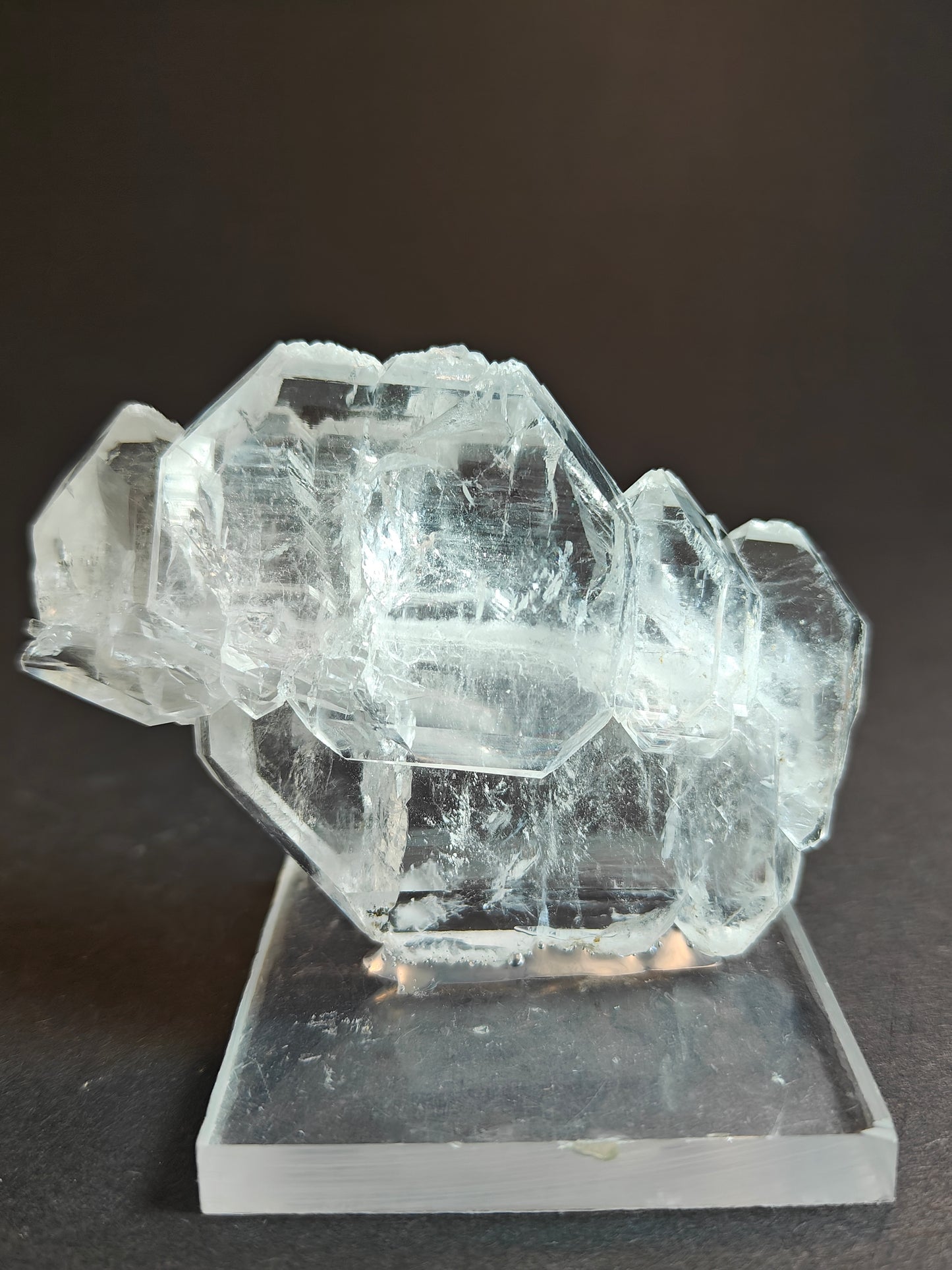 Faden Quartz from Pakistan on Acrylic Base – Approx. 7 x 6 x 2 cm