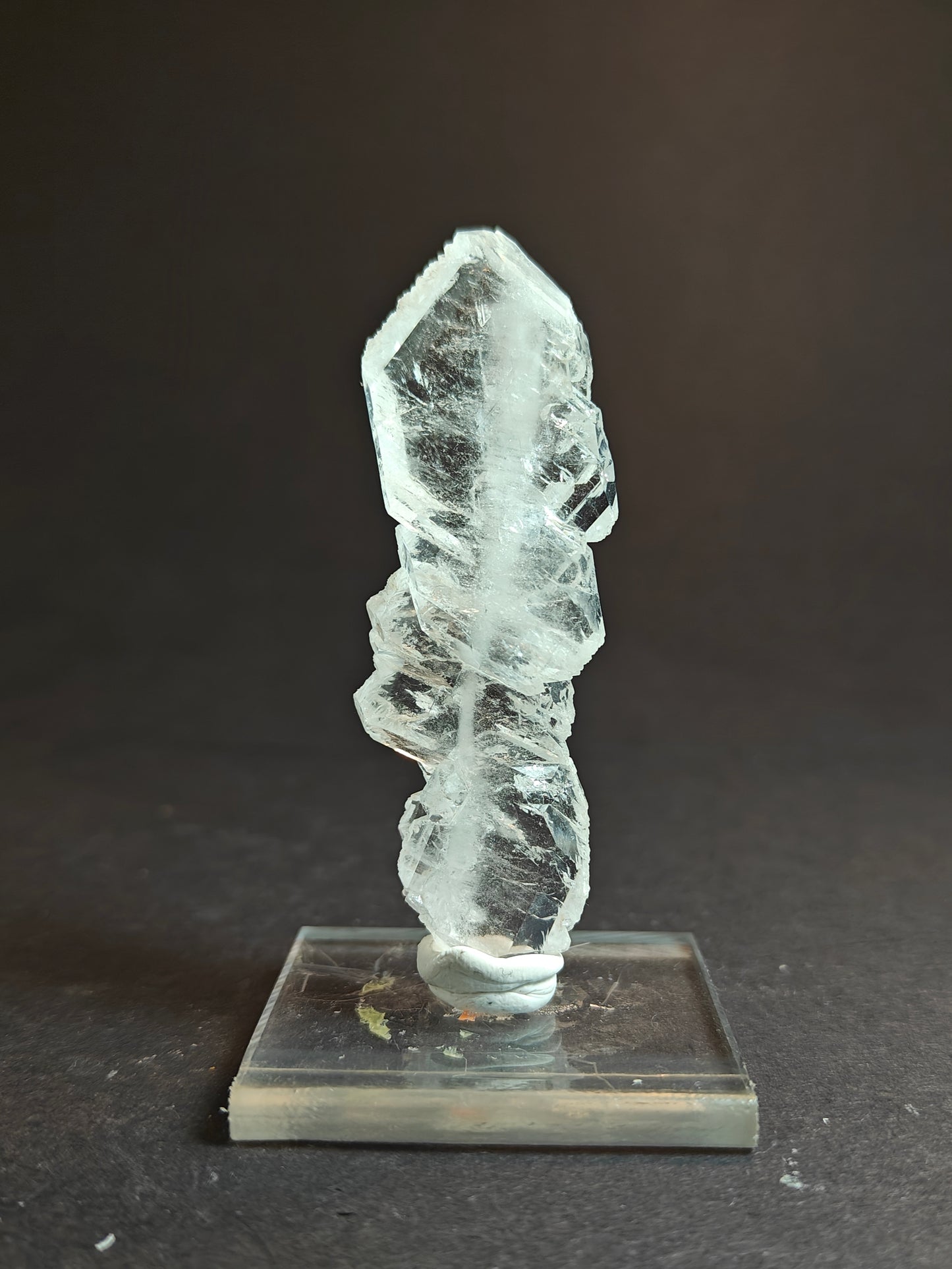 Faden Quartz from Pakistan on Acrylic Base – Approx. 8 x 2 x 1 cm
