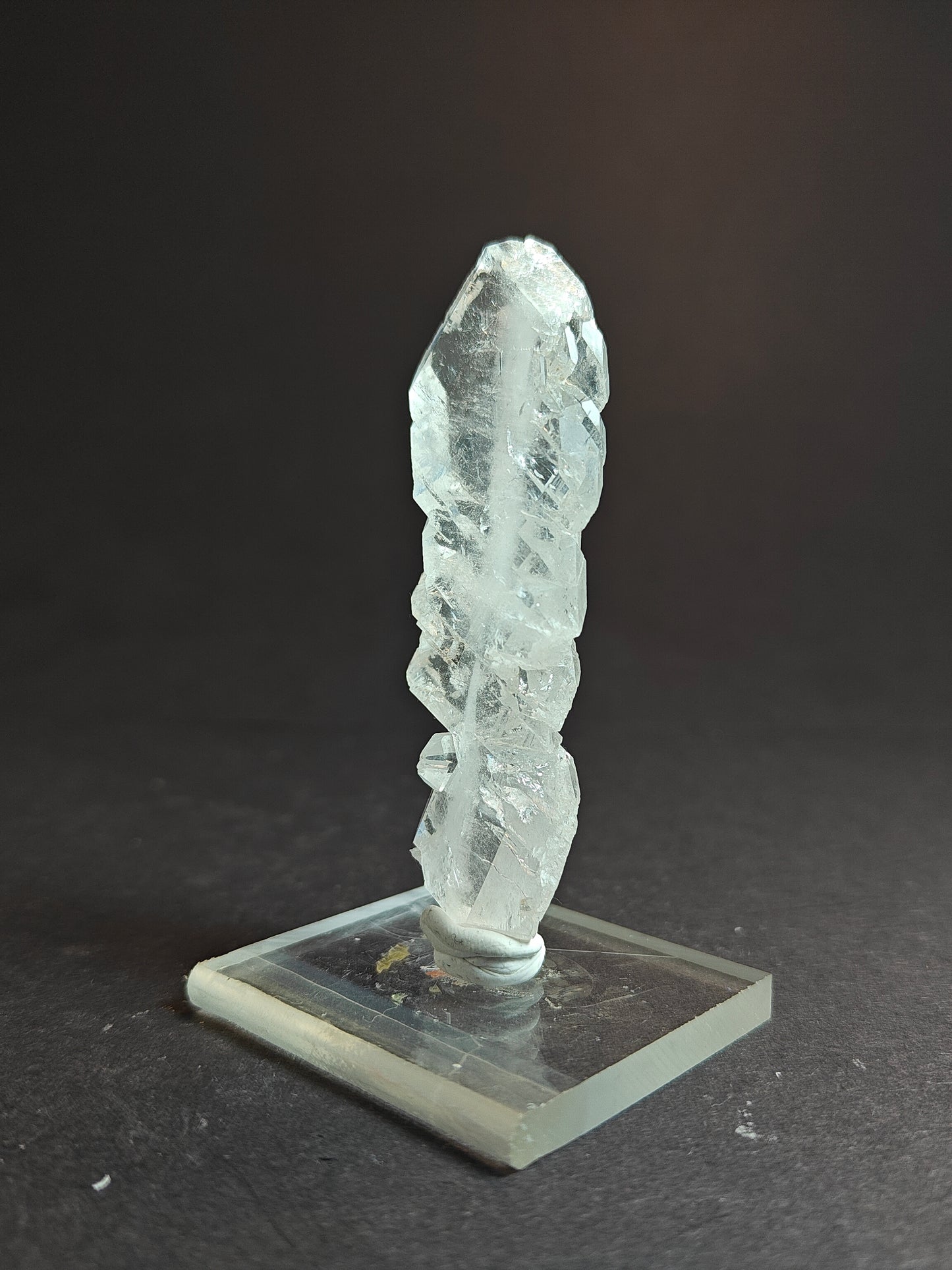 Faden Quartz from Pakistan on Acrylic Base – Approx. 8 x 2 x 1 cm