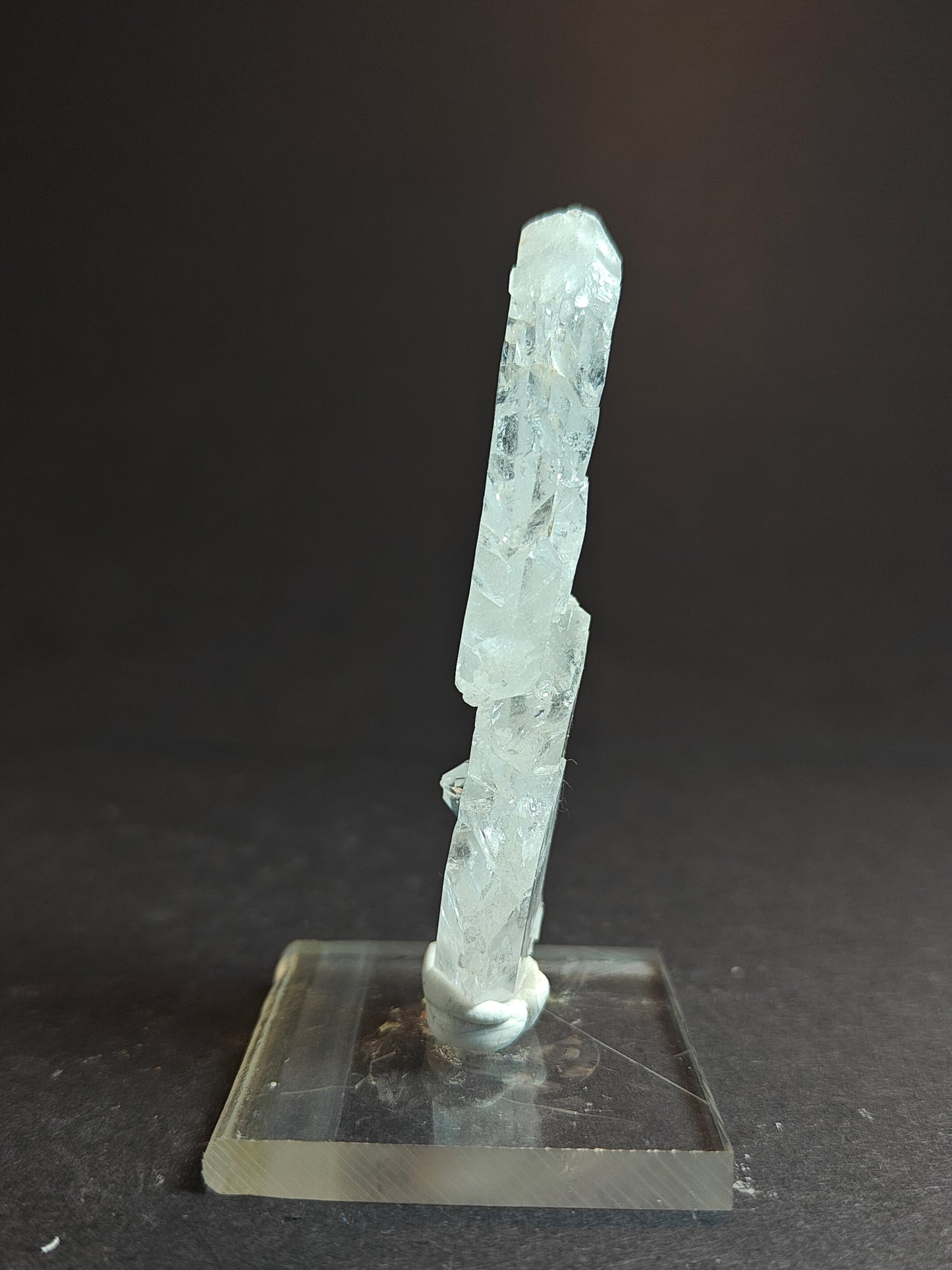 Faden Quartz from Pakistan on Acrylic Base – Approx. 8 x 2 x 1 cm