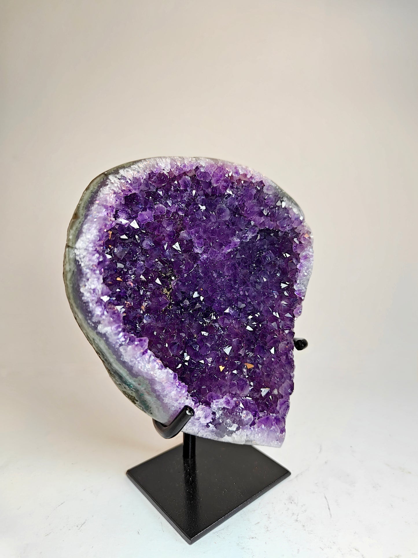 High-Quality Uruguayan Amethyst Cluster on Stand - 0.55 kg