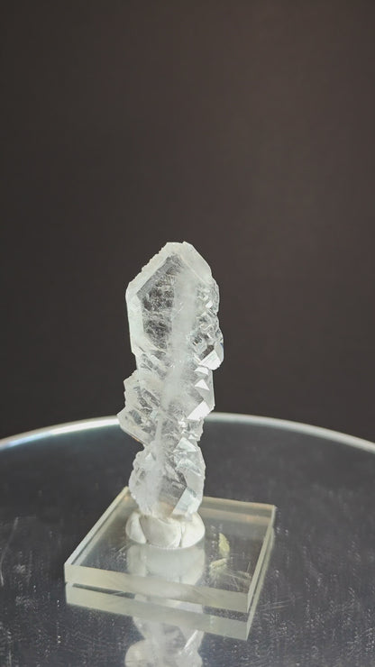 Faden Quartz from Pakistan on Acrylic Base – Approx. 8 x 2 x 1 cm