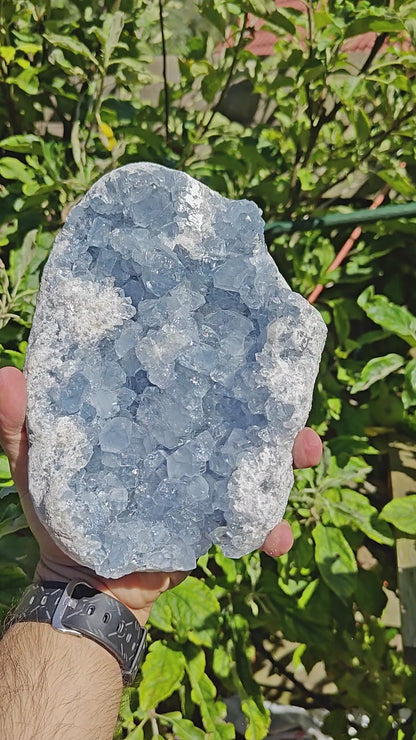 Grote Celestien Cluster uit Madagascar 18 x 14 x 7 cm 2.8 kg