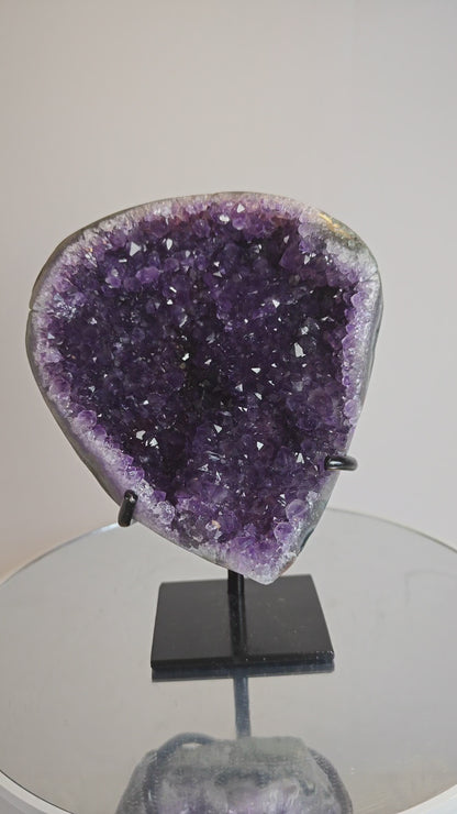 High-Quality Uruguayan Amethyst Cluster on Stand - 0.55 kg