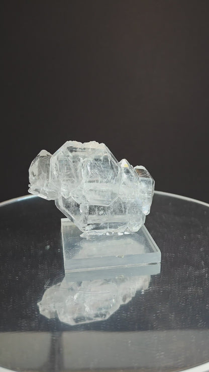 Faden Quartz from Pakistan on Acrylic Base – Approx. 7 x 6 x 2 cm