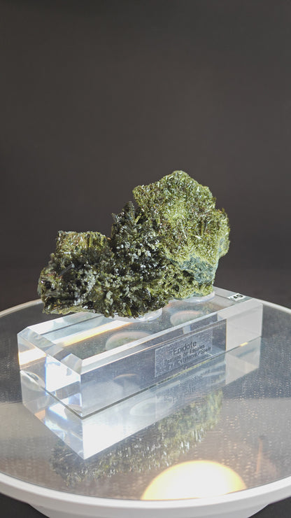 Epidote Specimen from Spain – Display Ready with Acrylic Stand