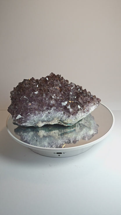 Amethyst Druzy Stalactite Cluster with Goethite Inclusions
